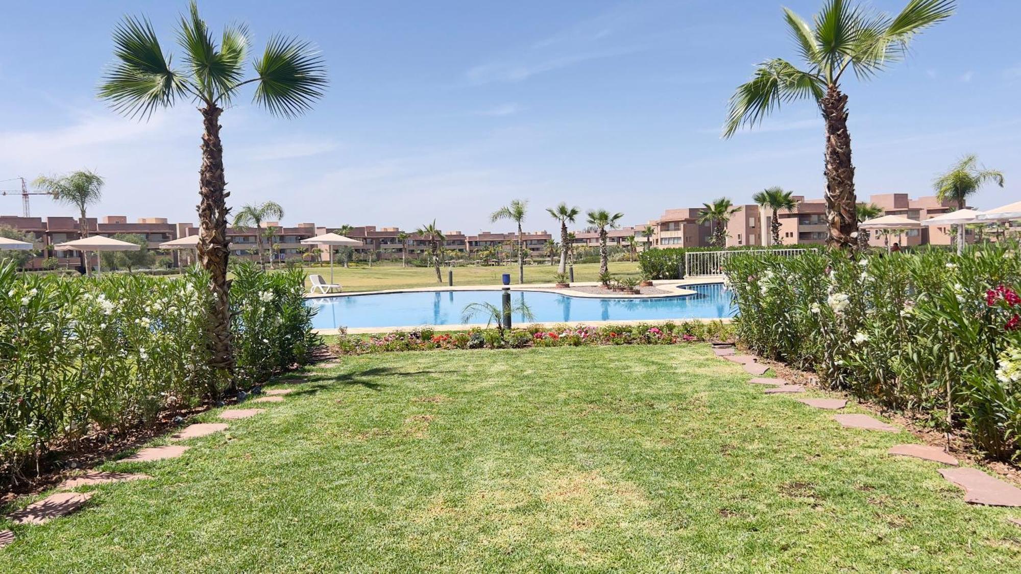 Appartement De Luxe Avec Jardin Vue Sur La Piscine Golf Securise 24H Sur 24 A 5 Minutes De L Aeroport Marrakesch Exterior foto