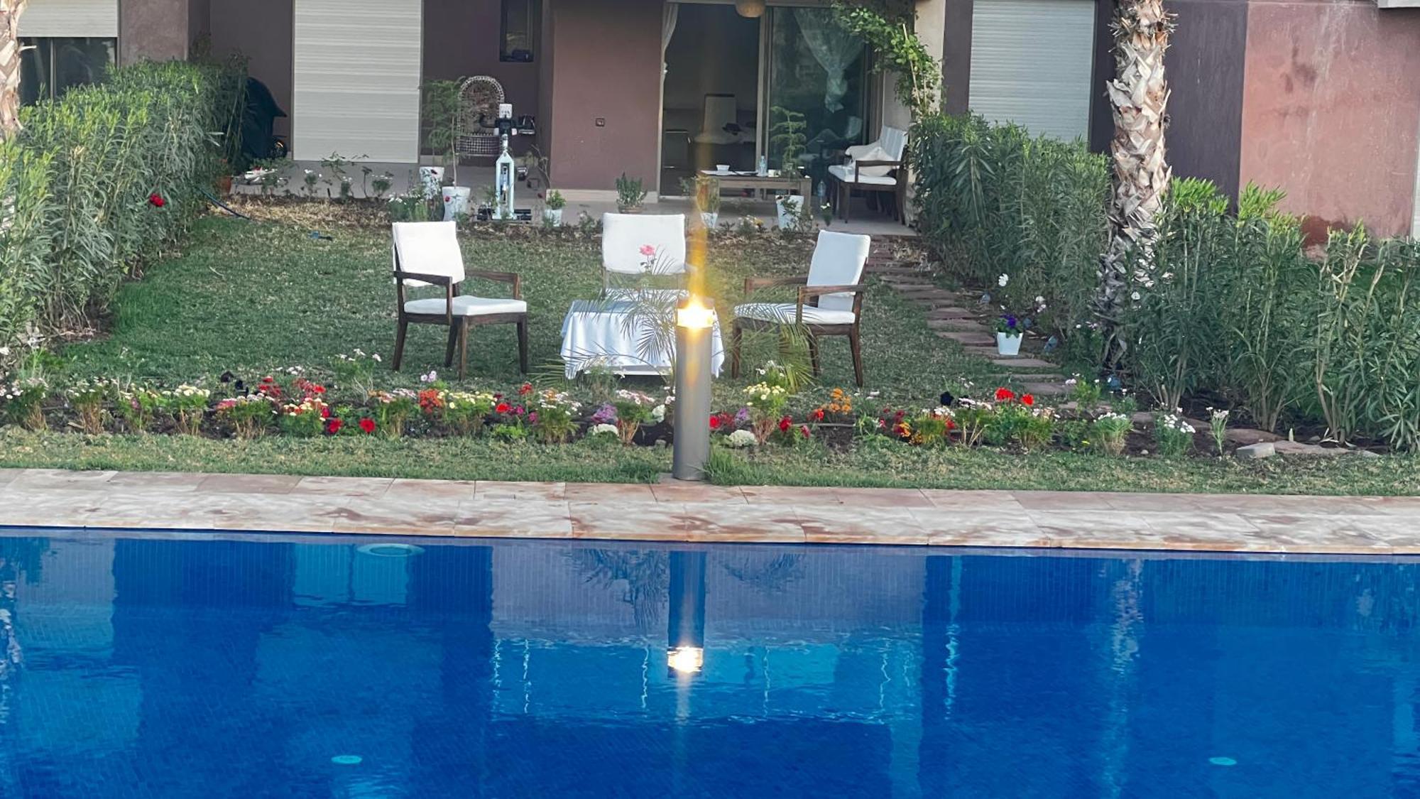 Appartement De Luxe Avec Jardin Vue Sur La Piscine Golf Securise 24H Sur 24 A 5 Minutes De L Aeroport Marrakesch Exterior foto